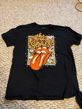 Rolling Stones black graphic tee womens